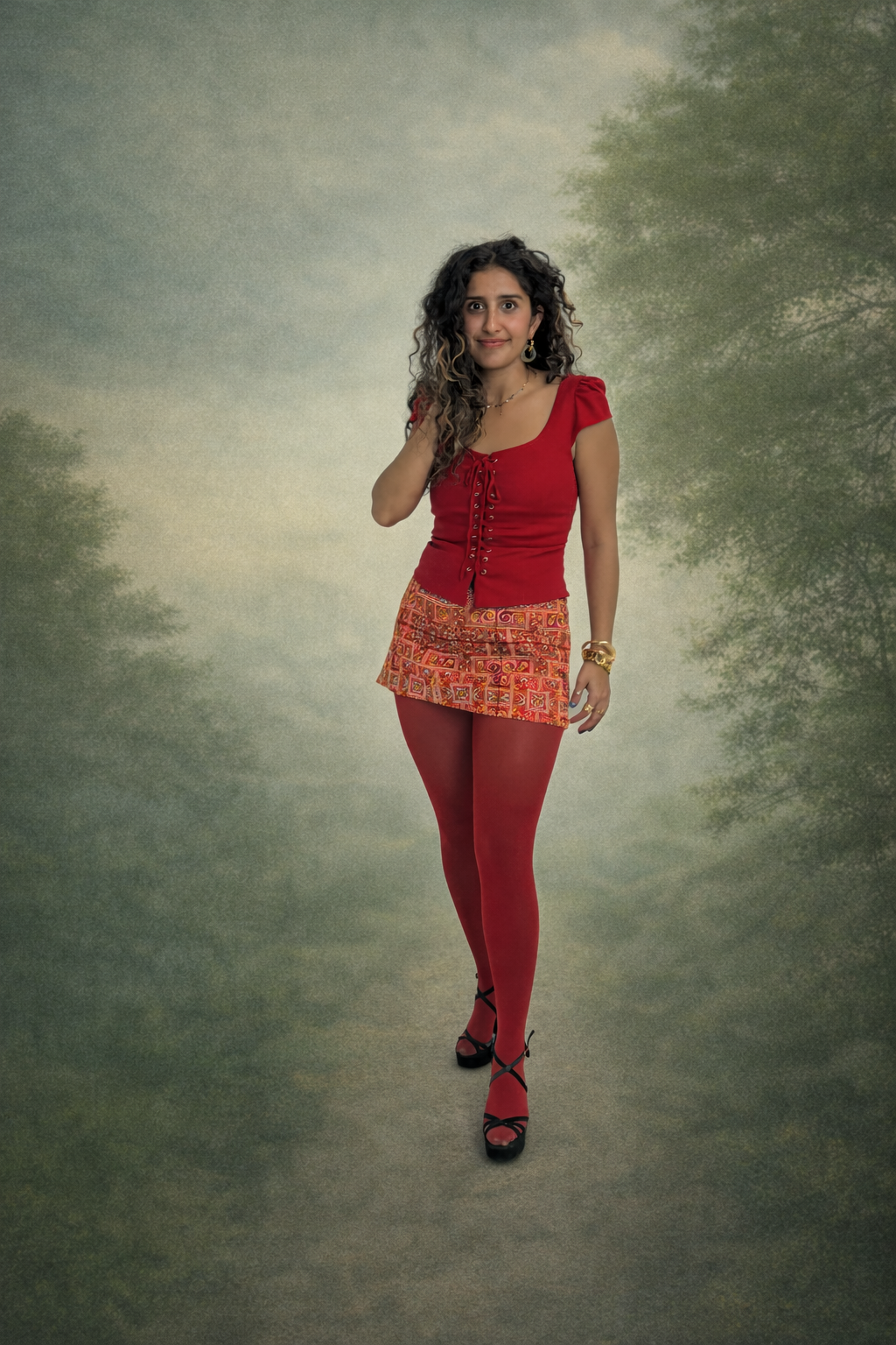 Red Envelope Mini Skirt