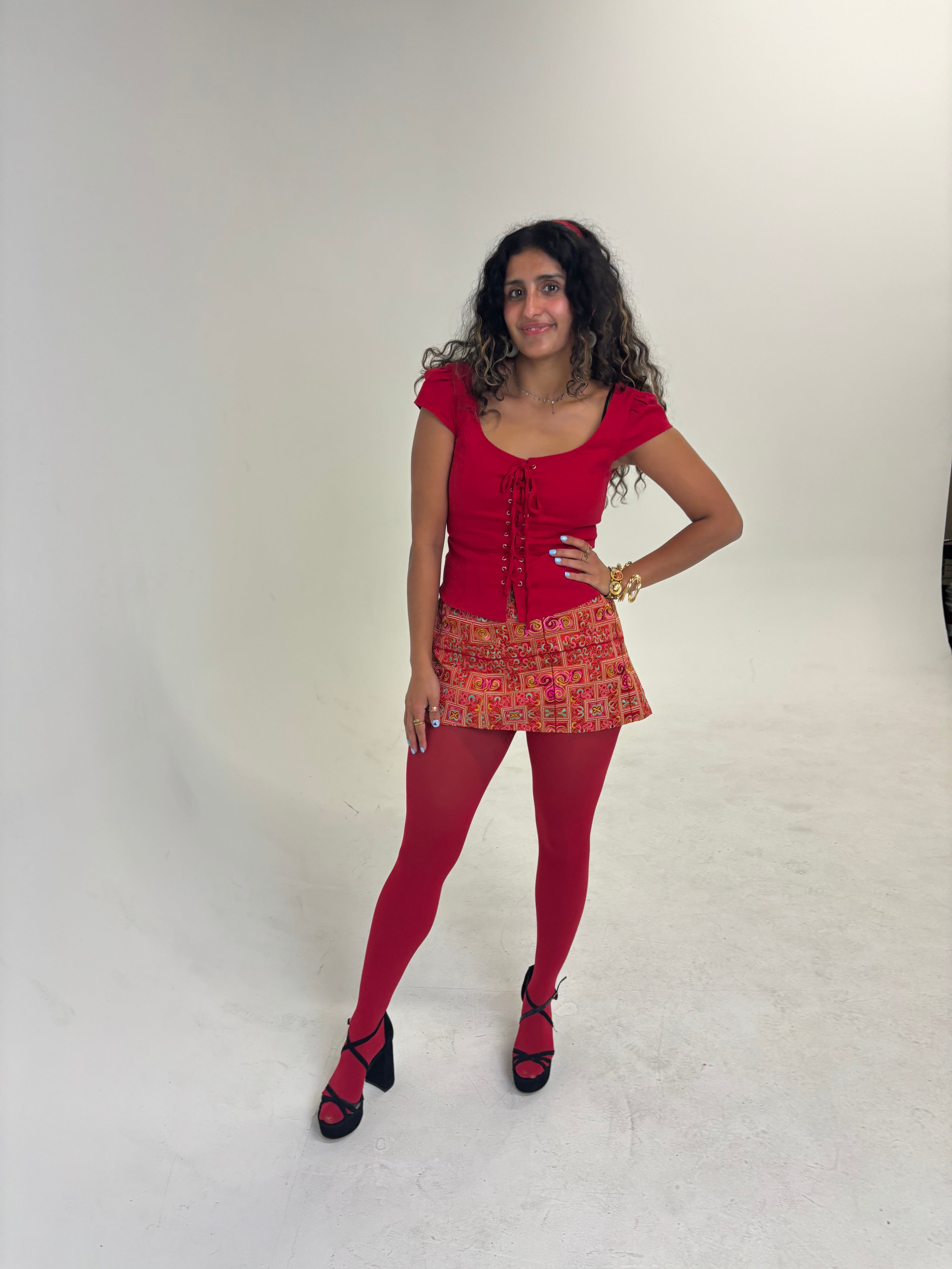 Red Envelope Mini Skirt